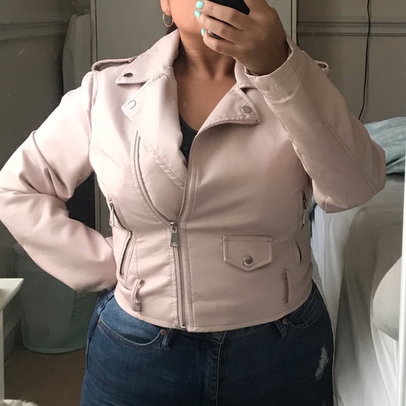 Fashion Nova Jackets & Blazers - Blush pink moto jacket